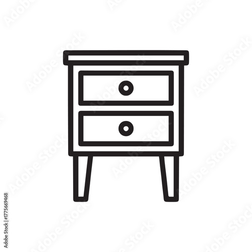Side Table Silhouette — Black Minimal Vector of Modern Table for Furniture, Interior, and Home Decor Design Concepts