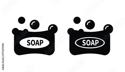 Soap bar logo icon royalty free silhouette vector graphic