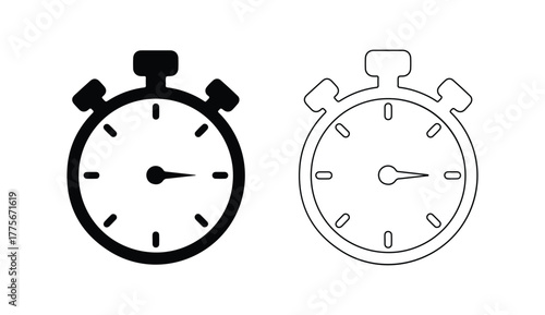 Stopwatch clock icon royalty free silhouette vector graphic