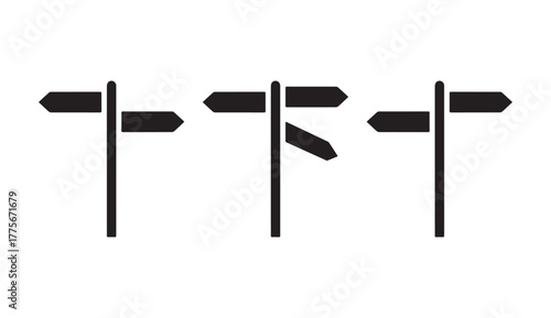 Traffic direction board signpost road sign icon royalty free silhouette vector graphic