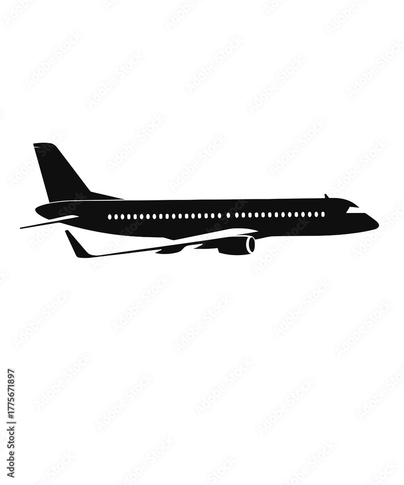 Fototapeta premium Airplane Silhouette on Black Background Air Travel and Transportation Minimalist Design for Aviation Industry and Logistics Solutions Symbolizing Flight and Modern Mobility Aircraft
