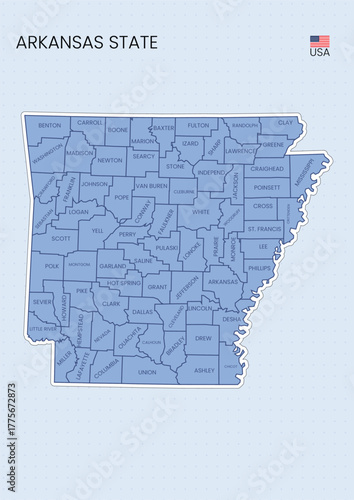 Arkansas state map USA