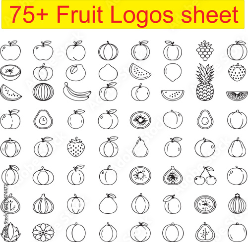 75+ Fruit Logos Sheet