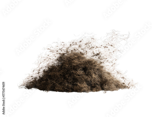 Pile of light beige and dark brown fibers