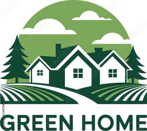 The 'Green Home' logo symbolizes eco-friendly living with a house surrounded by nature.
