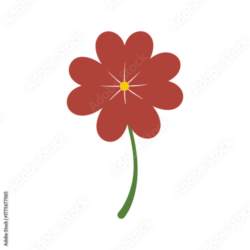 Clover Flower Head Full Color Vector Design