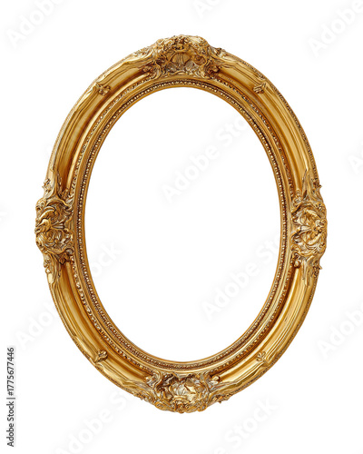 Ornate gold oval picture frame (1)
