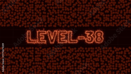 Dynamic Text Level-38 Animation with CC Ball Action Effect on Black Background — Futuristic 4k Motion Graphic