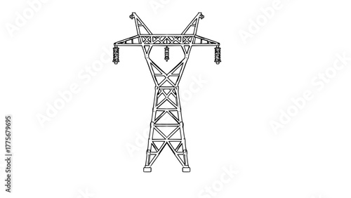 2D Electric Power Tower SVG