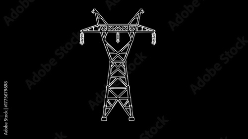 2D Electric Power Tower SVG