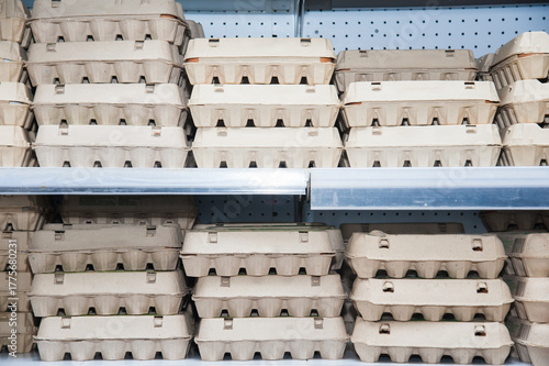 Chicken eggs in a supermarket