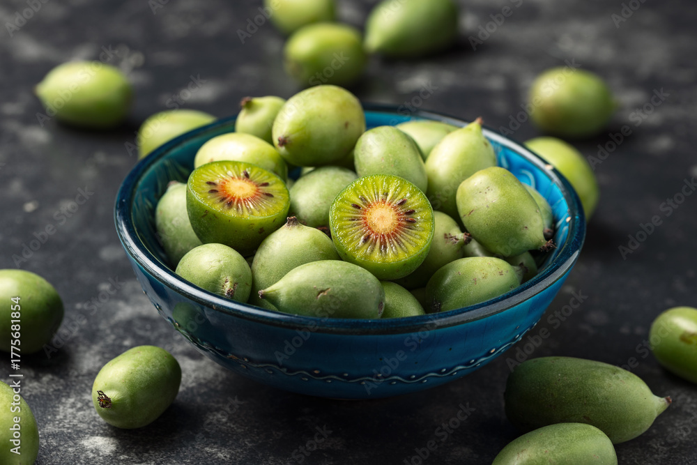 Fototapeta premium Kiwi Berries Healthy Fruit Snack in a bowl