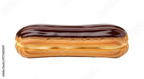 Wallpaper Mural Chocolate glazed eclair filled with cream isolated on transparent background Torontodigital.ca
