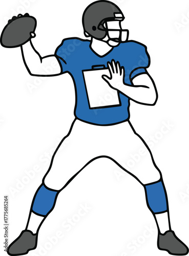 illustration of an American football player throwing a ball