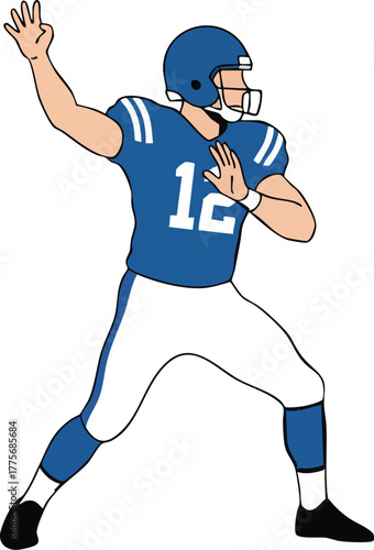 illustration of an American football player throwing a ball