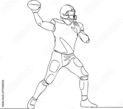 illustration of an American football player throwing a ball