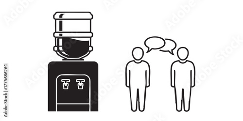 Water cooler conversation icon vector
