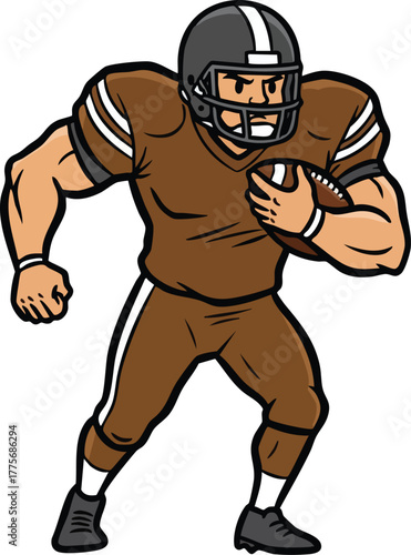 illustration of an American football player throwing a ball