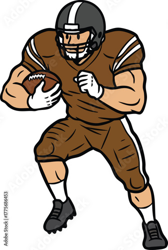 illustration of an American football player throwing a ball