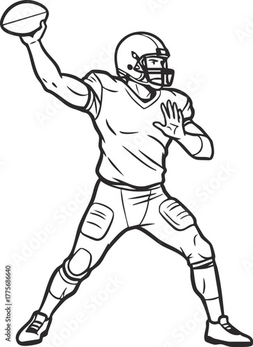 illustration of an American football player throwing a ball