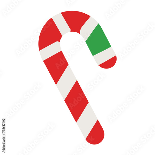 flat color candy cane logo festive holiday symbol