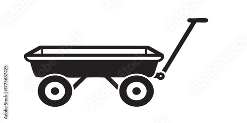 Four wheeled wagon toy icon vector