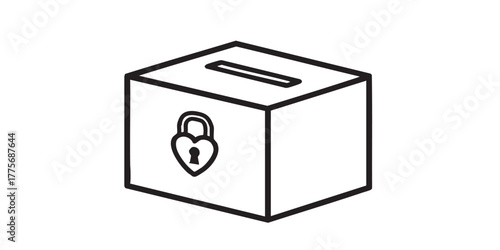 Wedding card box icon vector