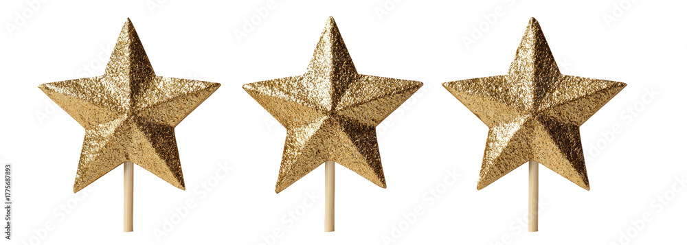Obraz premium Three gold star ornaments