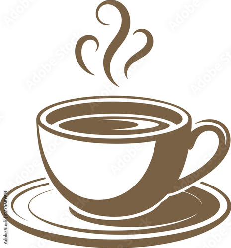 A steaming cup of coffee sits on a saucer, ready to be enjoyed.