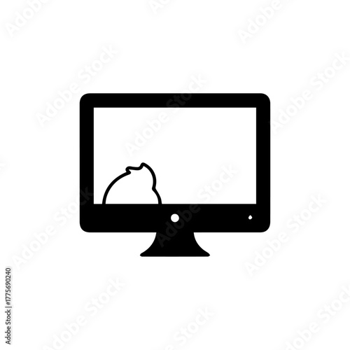 Damaged Computer Monitor Icon Representing Technical Issues or Broken Equipment
