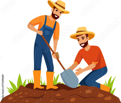 farmer with spade