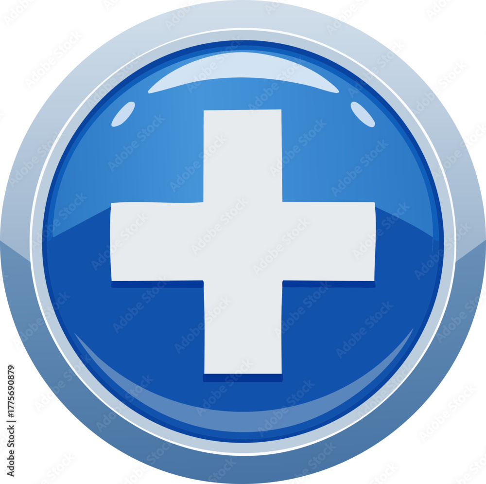 Obraz premium blue cross button