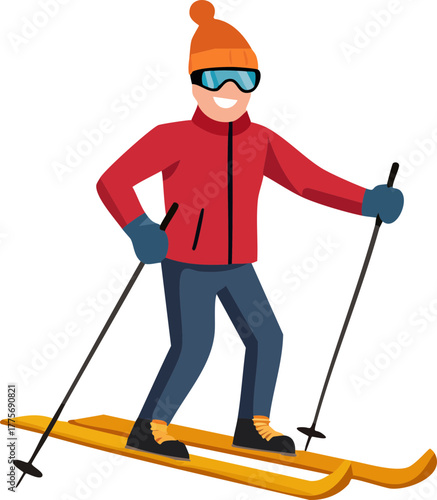 skiing skier vector