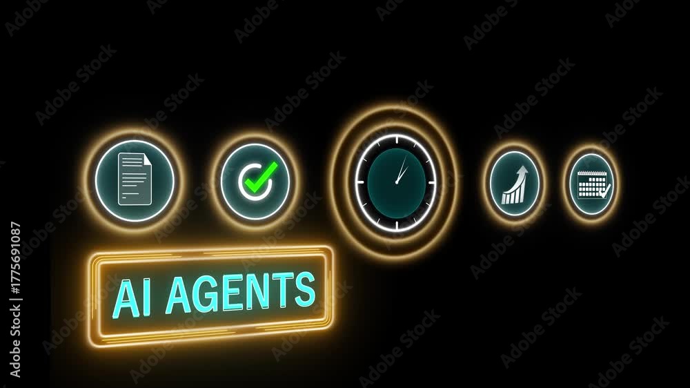 Time Management Ai agents Concept with Clock, Calendar, Goal Setting ...