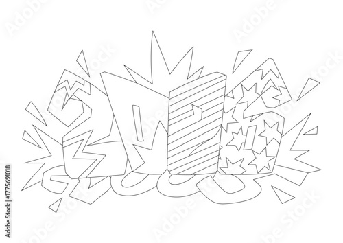 Happy New Year 2026 Lettering Clipart