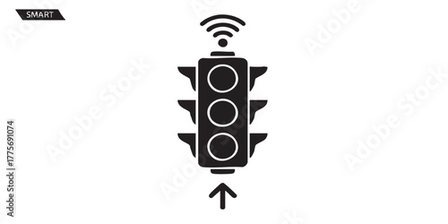 Smart traffic light icon vector