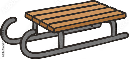 sled on white background