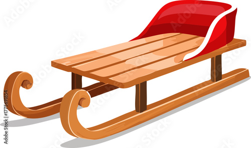 izole edilmiş ahşap kızak