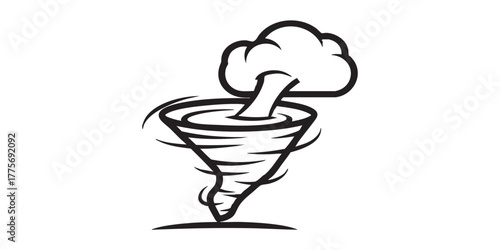 Tornado funnel icon vector