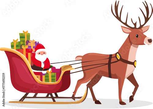 reindeer with christmas tree