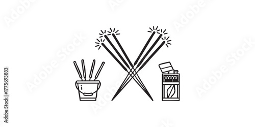 Wedding sparkler send off supplies icon vector