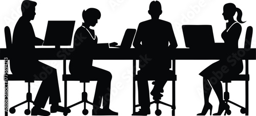Business Professionals Working Together Around a Conference Table