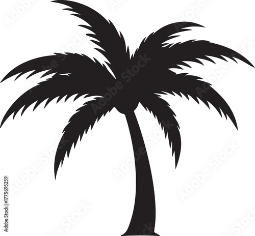Stylized tropical palm tree illustration with vibrant colors and clean lines
