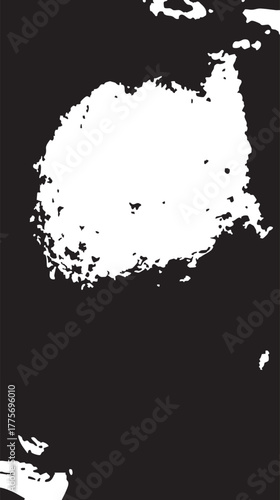 Black and White Landmass Silhouette Map