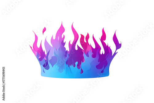 A stylized, pixelated crown shaped like vibrant, multicolored flames