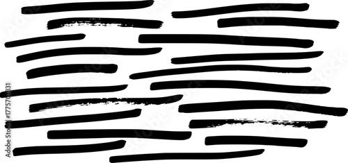 Minimalist black and white abstract pattern with marker brushstrokes for artistic design
