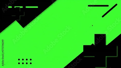 Wallpaper Mural Dynamic Abstract Geometric Background with Neon Green and Black Shapes Modern Digital Art for Technology Gaming or Creative Projects. Torontodigital.ca