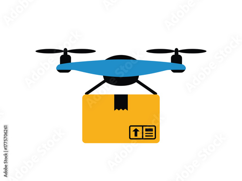 A drone delivers a package, showcasing modern logistics and technology.