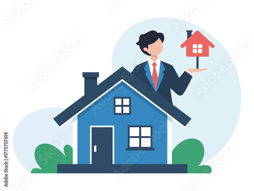 A person holding a miniature house represents real estate and property ownership.