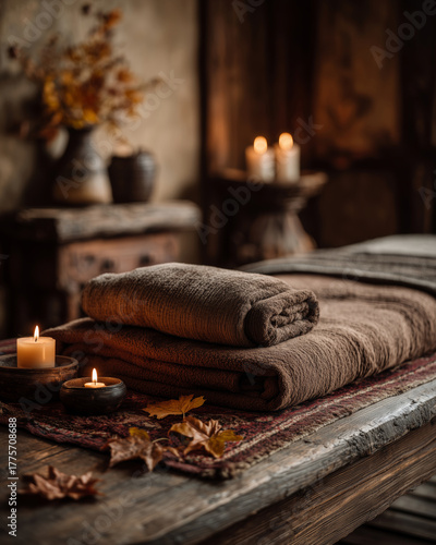 Cozy massage studio embraces autumn warmth with soothing elements